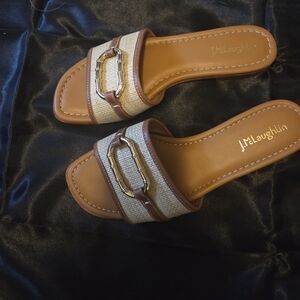 J. McLaughlin Tan and Brown Women's Sandals